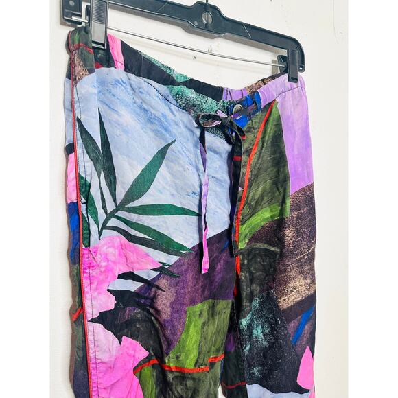 UNTITLED IN MOTION Purple Floral Intuition Tie Closure Trouser Pants size Small - Picture 3 of 16